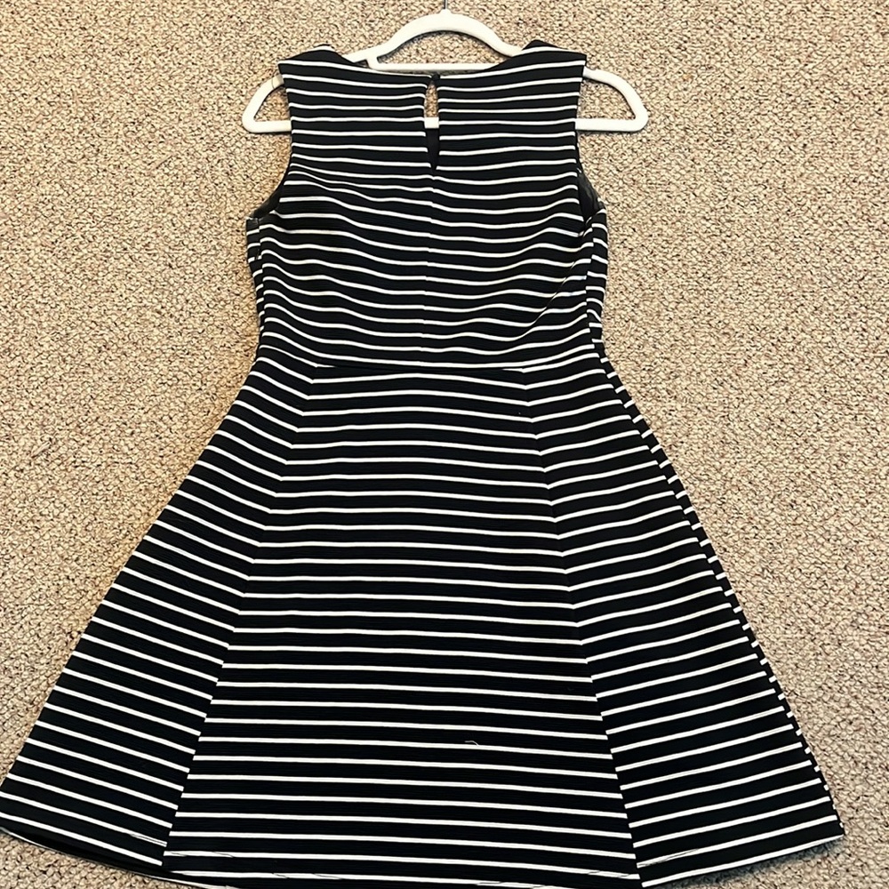Macy’s INC Fit n Flare Striped Dress Med - Picture 3 of 3